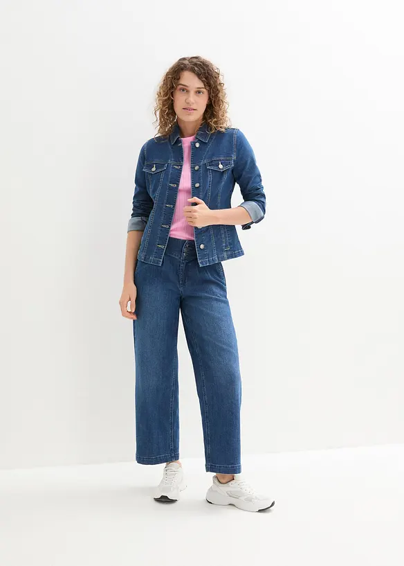 Wide-Leg-Jeans High Waist, Bequembund, bonprix