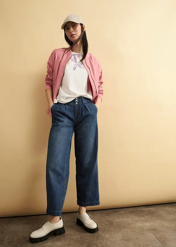 Wide-Leg-Jeans High Waist, Bequembund, bonprix