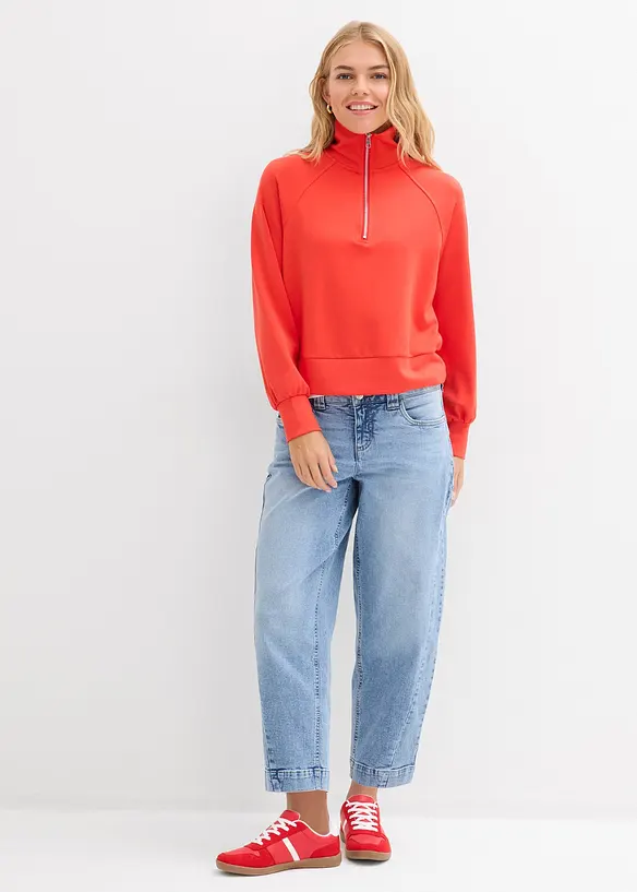 Barrel-Jeans, Mid Waist, cropped, bonprix