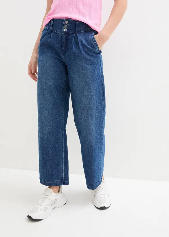 Wide-Leg-Jeans High Waist, Bequembund, bonprix