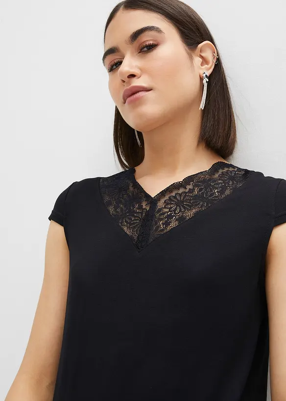 T-shirt avec dentelle, bonprix