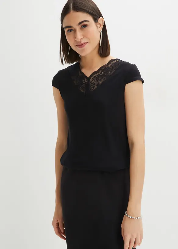 T-shirt avec dentelle, bonprix