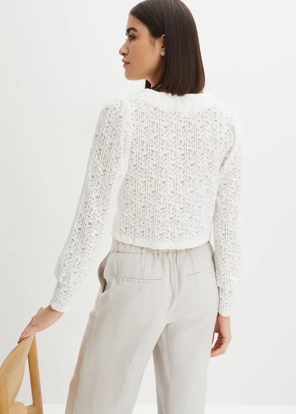 Gilet en maille avec boutons d&eacute;coratifs, bonprix