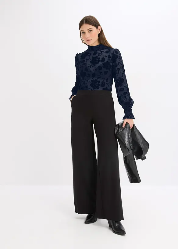 T-shirt manches longues l&eacute;g&egrave;rement transparent, bonprix