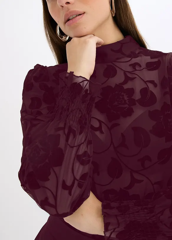 Langarmshirt mit leichter Transparenz, bonprix