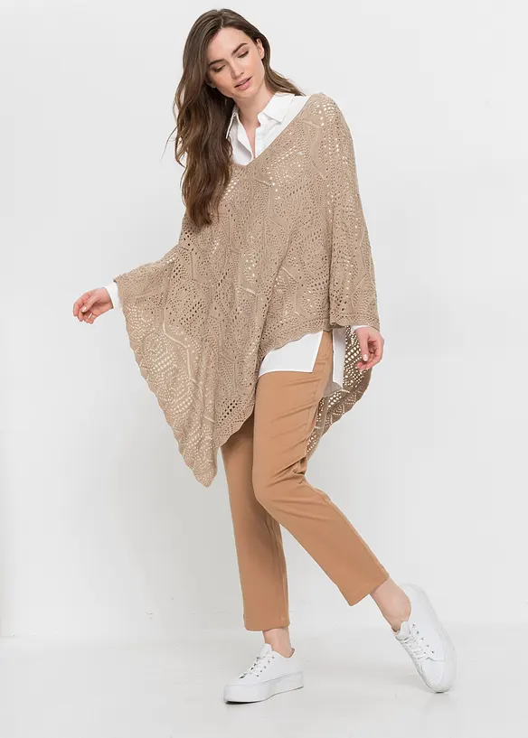 Poncho en crochet, bonprix