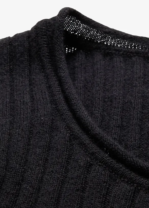 Pull c&ocirc;tel&eacute; en laine m&eacute;rinos, bonprix