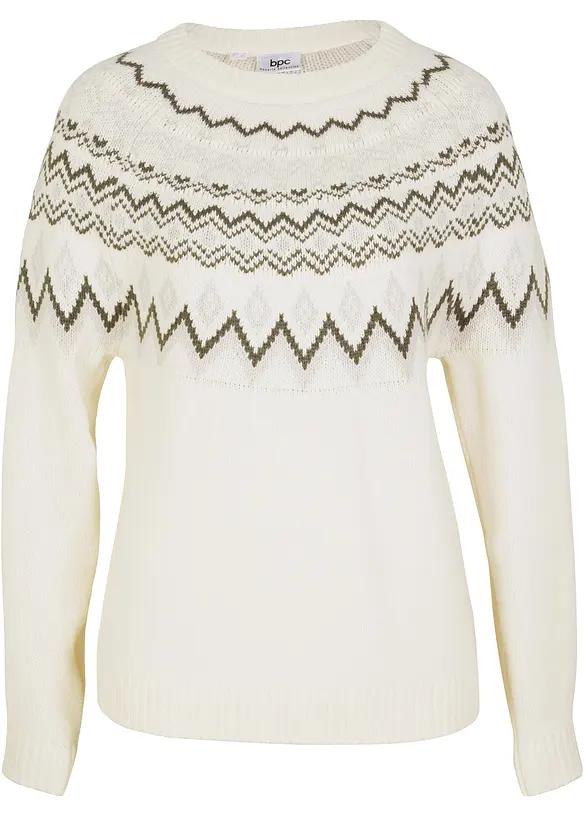 Hochgeschlossener Norweger-Pullover, bonprix