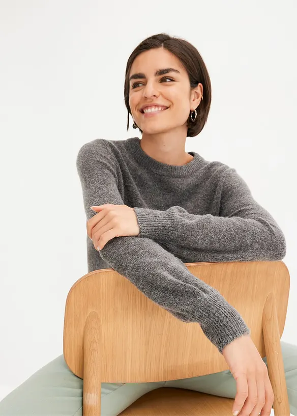 Pullover mit Ballon&auml;rmeln, bonprix