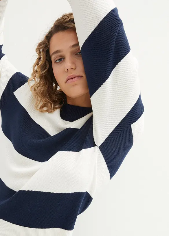 Pull en fine maille &agrave; larges rayures, bonprix