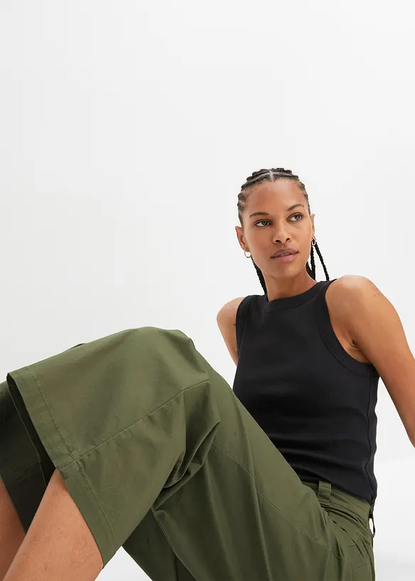 Jean large, taille haute et &eacute;lastiqu&eacute;e, bonprix