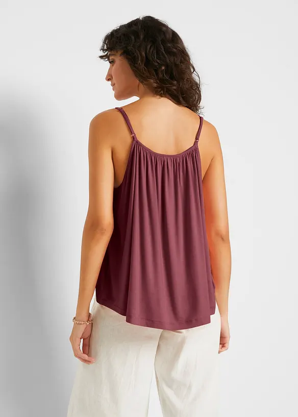 Top &agrave; fines bretelles en viscose fluide, bonprix