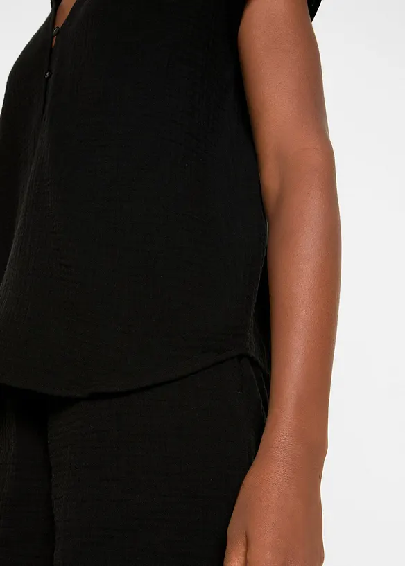Musselin-Blusentop aus reiner Baumwolle, bonprix