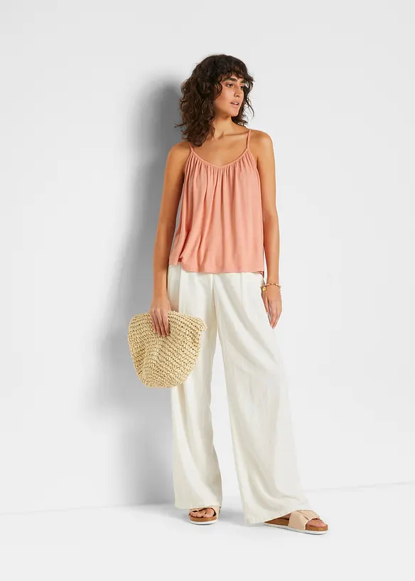 Top &agrave; fines bretelles en viscose fluide, bonprix