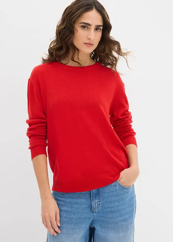 Strick-Pullover mit Rundhals-Ausschnitt, bonprix