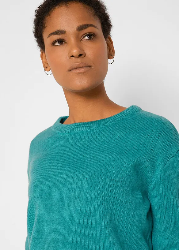 Pull col rond en maille, bonprix