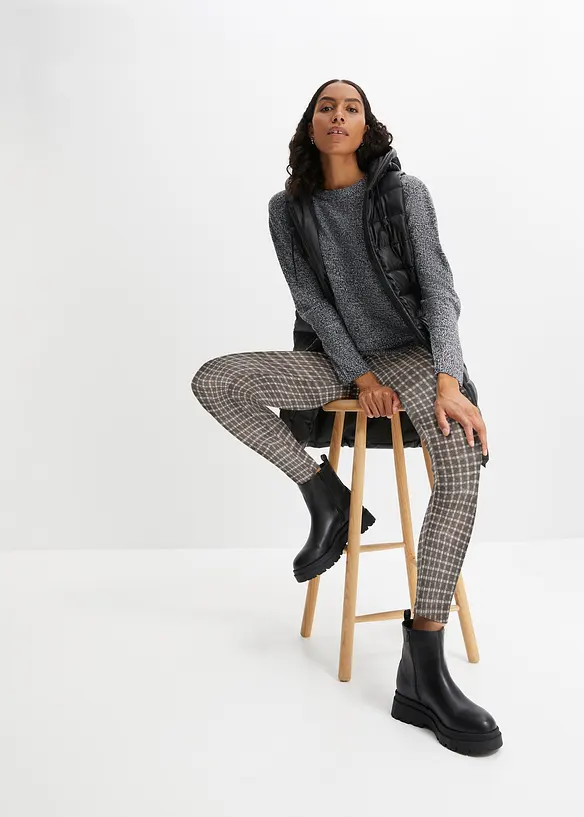 Strick-Pullover mit Rundhals-Ausschnitt in Melange, bonprix