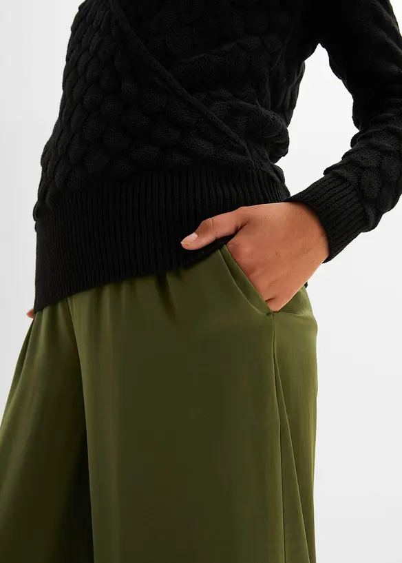 Ajour-Pullover in Wickeloptik, bonprix