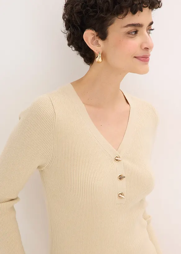 Rippenpullover mit Viskose, bonprix