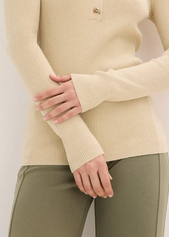 Rippenpullover mit Viskose, bonprix