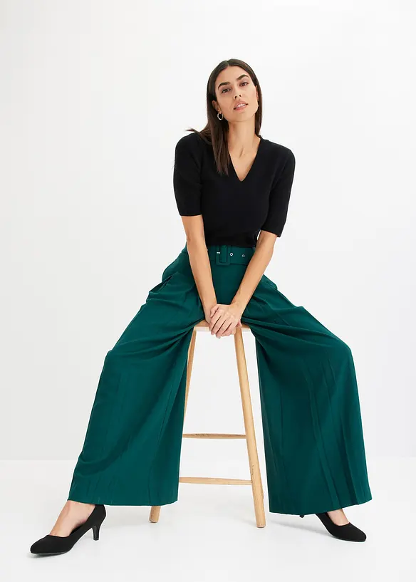 Pull manches courtes c&ocirc;tel&eacute;, bonprix