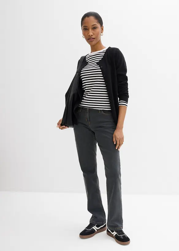 Straight Jeans Mid Waist, Stretch, bonprix