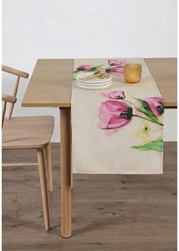 Chemin de table &agrave; imprim&eacute; tulipes, bonprix