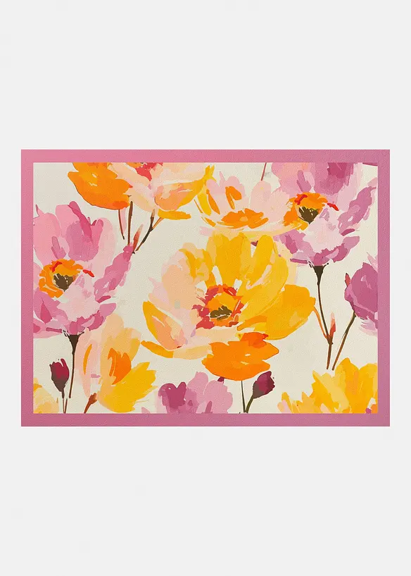 Waschbare Fu&szlig;matte mit floralem Design, bonprix