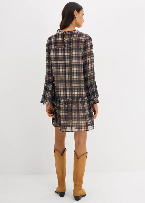 Robe en mousseline &agrave; volants, bonprix