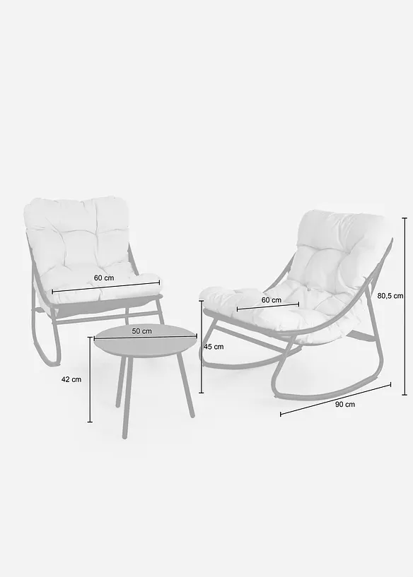 Gartenm&ouml;bel Set (3-tlg. Set), bonprix