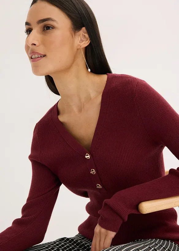 Pull c&ocirc;tel&eacute; en viscose m&eacute;lang&eacute;e, bonprix