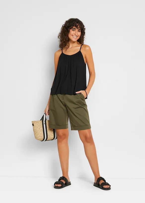 Top &agrave; fines bretelles en viscose fluide, bonprix