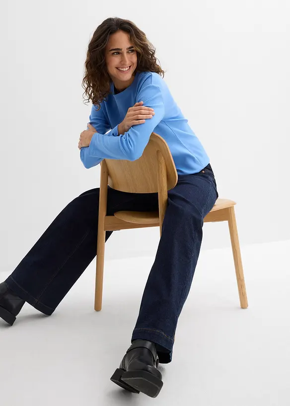 Langarmshirt aus reiner schwerer Bio-Baumwolle, bonprix