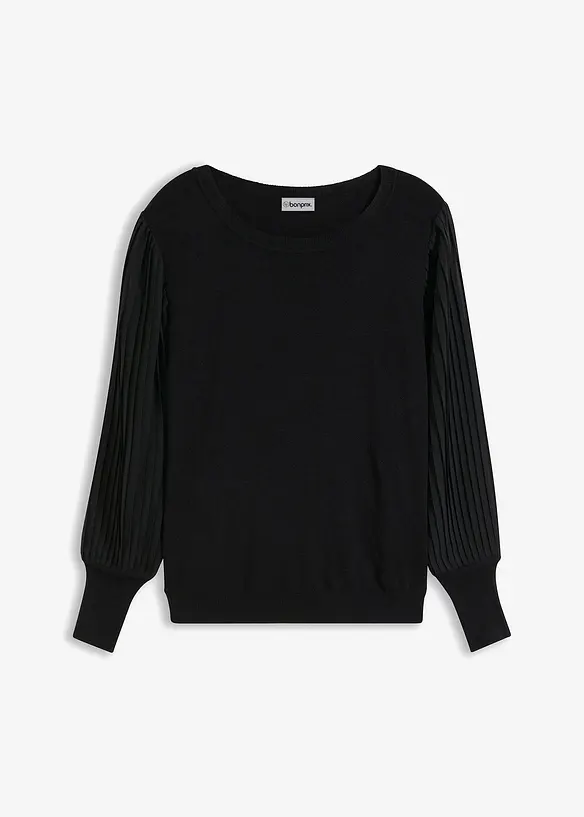 Pullover mit plissierten &Auml;rmeln, bonprix