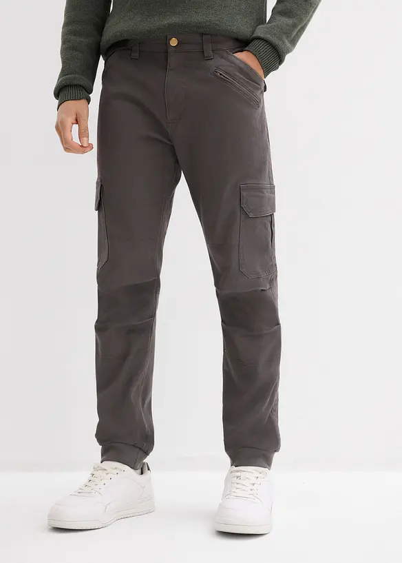 Relaxed Fit Cargohose aus reiner Baumwolle, Tapered, bonprix