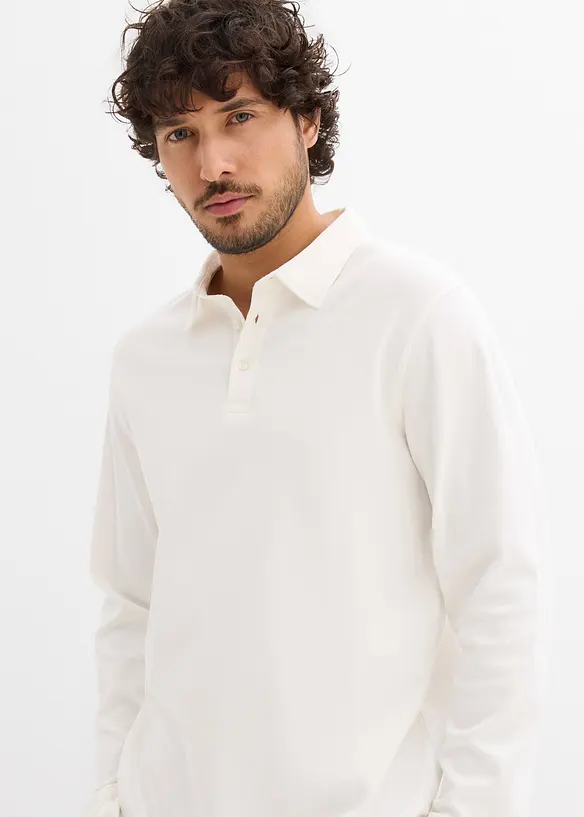 Polo manches longues en coton ultra doux, regular, bonprix