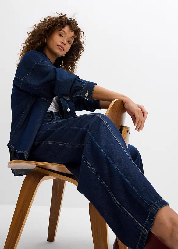 Jean balloon taille mi-haute, super doux, bonprix