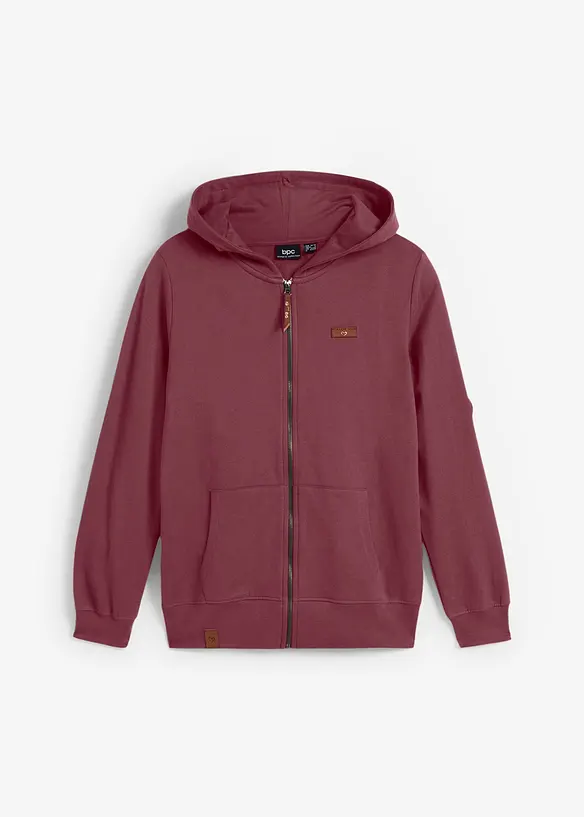 Sweat zipp&eacute; &agrave; capuche, 100% coton, bonprix