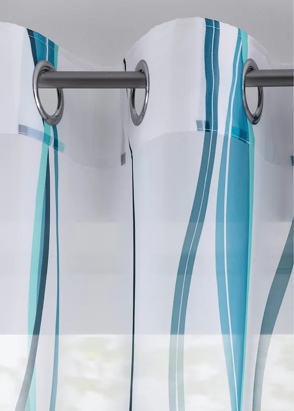 Voilage imprim&eacute; vagues (1 pce), bonprix