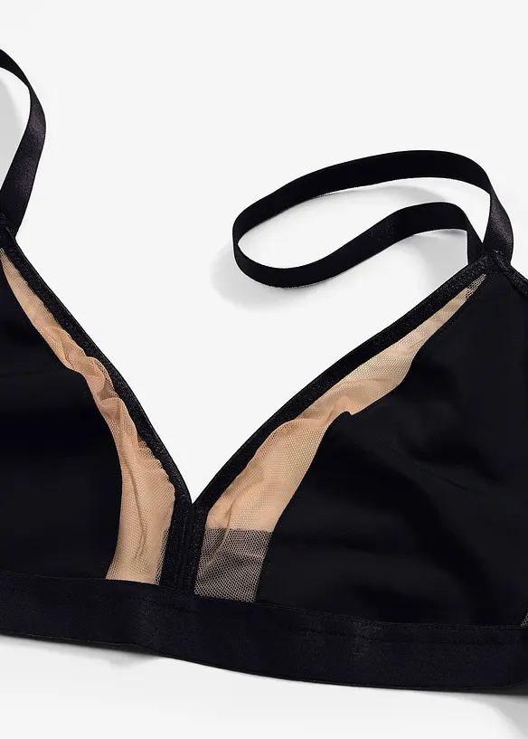Bralette ohne B&uuml;gel mit transparenten Eins&auml;tzen, bonprix