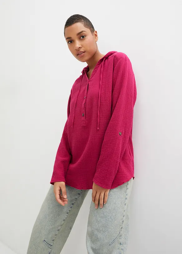 Blouse l&eacute;g&egrave;re en gaze de coton, bonprix