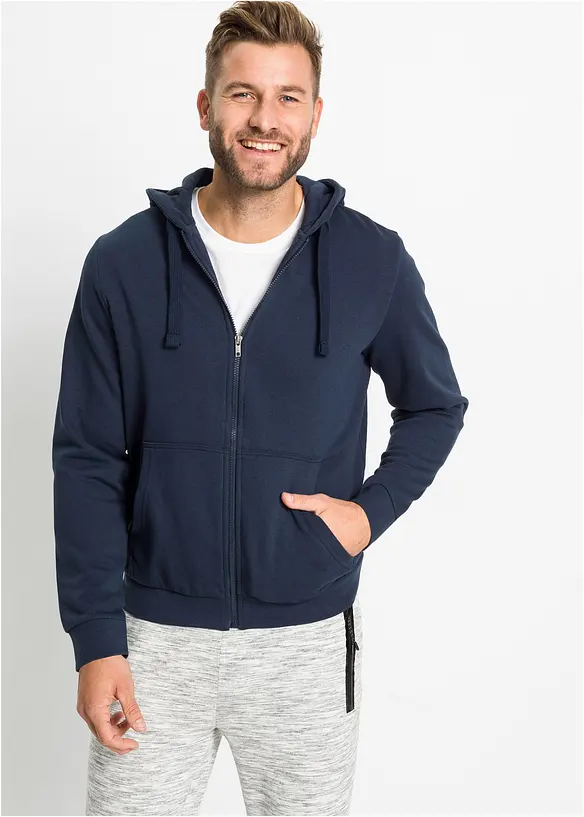 Sweat zipp&eacute; &agrave; capuche, bonprix