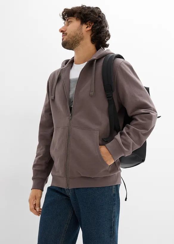 Sweat zipp&eacute; &agrave; capuche, bonprix