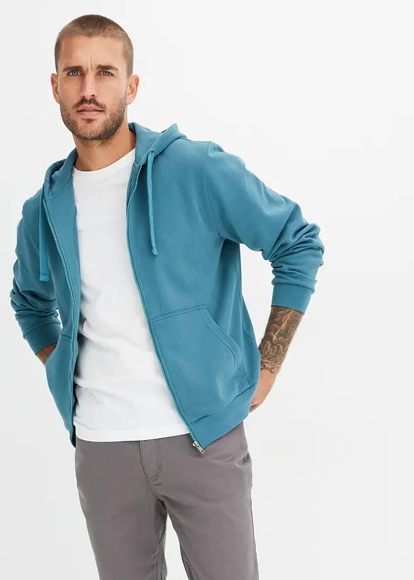 Sweat zipp&eacute; &agrave; capuche, bonprix
