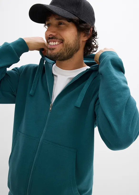 Sweat zipp&eacute; &agrave; capuche, bonprix