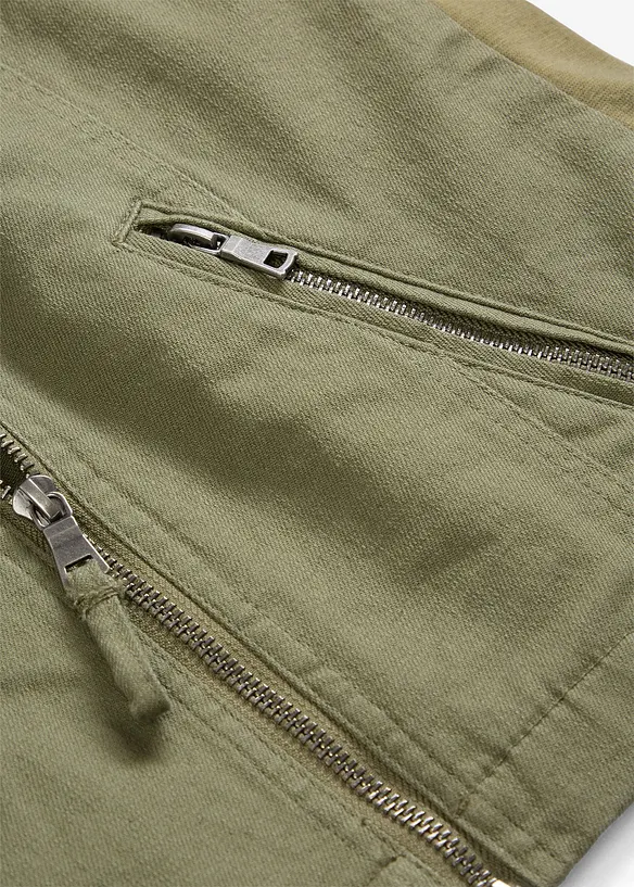 Jacke aus Baumwoll-Twill mit seitlichen Stretcheins&auml;tzen, bonprix