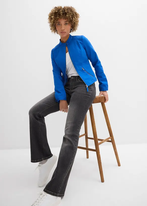 Jacke aus Baumwoll-Twill mit seitlichen Stretcheins&auml;tzen, bonprix