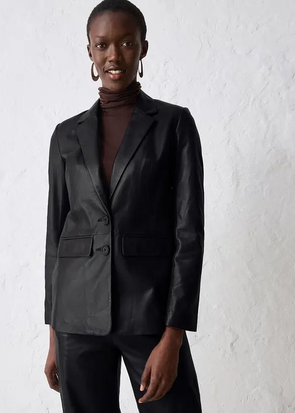 Blazer en cuir d&rsquo;agneau nappa, bonprix