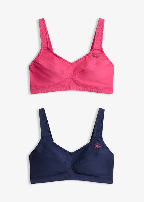 Lot de 2 soutiens-gorge coton sans armatures, bonprix