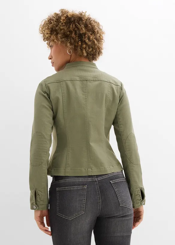 Jacke aus Baumwoll-Twill mit seitlichen Stretcheins&auml;tzen, bonprix